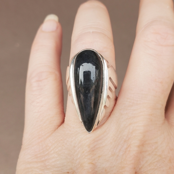 New Men's Iolite Sunstone Silver Statement Ring. - Picture 11 of 16